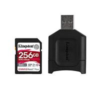 Kingston MLPR2/256 GB Tarjeta SD + Lector de Tarjeta (256 GB SDXC React Plus SDR2 + MLP Lector SD)