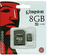 Kingston SDC10G2/GB Tarjeta microSD de 8 GB, Clase 10, UHS-I, 45 MB/s, con Adaptador SD, Color Negro + Lector de Micro SD de Regalo