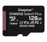 Kingston Canvas Select Plus Tarjeta microSD, SDCS2/128GBSP Class 10, 128 GB, garantía de por vida con el fabricante.