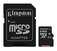 Kingston Tarjeta de memoria micro SDXC de 64 GB clase 10 para Samsung Galaxy S8, S8Plus, S9, S9Plus, S7, S7Edge, Galaxy J3, J5, J6, J6Plus, A3, A5, A6, A7, A8, A9, Galaxy Note8, Note9
