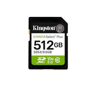 Kingston Tarjeta de Memoria SD Canvas Select Plus 512GB SDXC Gen3 150MB/s C10 UHS-I U3 V30-SDS3/512GB