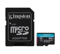 Kingston Tarjeta De Memoria SDCG4 64GB CANVAS GO PLUS Gen4 Negra Y Azul