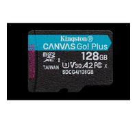 Kingston Canvas Go Plus microSDXC Tarjeta de Memoria Gen4 200MB/s A2 U3 V30 128GB Paquete Individual sin ADP-SDCG4/128GBSP