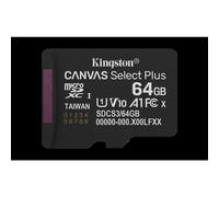 Tarjeta microSD Kingston Canvas Select Plus 64GB A1 UHS-I 100MB/s Negra