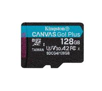 Kingston Canvas Go Plus microSDXC Tarjeta de Memoria Gen4 200MB/s A2 U3 V30 128GB con Adaptador-SDCG4/128GB