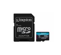 Kingston Technology Tarjeta microSDXC Canvas Go Plus Gen4 de 256 GB, 200 MB/s, A2 U3 V30 y adaptador