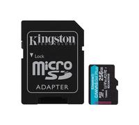 Kingston Technology Tarjeta microSDXC Canvas Go Plus Gen4 de 256 GB, 200 MB/s, A2 U3 V30 y adaptador