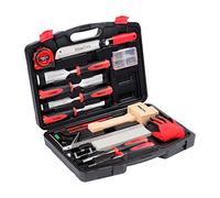 KINGTOOL Juego de 87 cinceles de madera avanzados con estuche de almacenamiento que incluye cinceles superiores, sierra de cola de milano, mazo de madera y cinta métrica, herramientas de carpintería