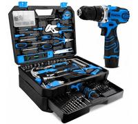 KingTool Juego de herramientas de 276 piezas, kit de herramientas con taladro eléctrico inalámbrico de 12 V, caja de herramientas con cajón, juego de taladros perfecto para propietarios de viviendas