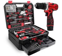 KingTool Juego de herramientas de 276 piezas, kit de herramientas con taladro eléctrico inalámbrico de 12 V, caja de herramientas con cajón, juego de taladros perfecto para propietarios de viviendas,