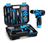 KingTool Kit de herramientas azul de 156 piezas, taladro inalámbrico de 8 V