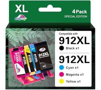 KINGWAY 912XL Cartucho de Tinta de Alto Rendimiento, para 912 XL 912XL para Officejet Pro 8022 8024 8025 8023 Officejet 8012 8010 8014 8015, Negro Cian Magenta y Amarillo