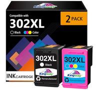KINGWAY Remanufacturado para HP 302XL 302 Cartuchos de Tinta Reemplazo para HP DeskJet 1110 2130 3630 Envy 4520 4522 4523 4524 Officejet 3830 3831 4650 4652 4654 5220 5230 (1 Negro 1 Color)