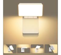Kingwen LED Aplique Exterior Pared 180 ° Pliegue Rotación 40W 360 °IP65 Impermeable Blanco 3000K Lámpara Pared Warm White, Iluminación multiángulo, Adecuado Jardine/Pasillo/Balcone Apliques Parede