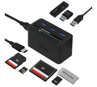 Kingwin Adaptador de concentrador USB C con Lector de Tarjetas de Escritura y hub USB 3.0 - Thunderbolt 3 soporta SD MS Micro M2 CF de Alta Velocidad para MacBook, portátil, Escritorio Tipo C
