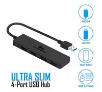 Kingwin Hub USB 3.0 de 4 Puertos USB 3.0 para SSD móviles, MacBook, Mac Pro/Mini, iMac, Chromebook, Surface Pro, USB Flash Drives, Notebook PC, XPS, y más [Ultra Slim]