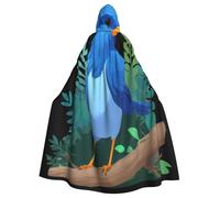 Kingww Blue Bird In The Forest - Capa con capucha de Halloween para hombres y mujeres: capa ligera de poliéster con capucha, perfecta para cosplay, Halloween y fiestas de disfraces