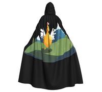 Kingww Chicken On The Hill - Capa con capucha de Halloween para hombres y mujeres: capa ligera de poliéster con capucha, perfecta para cosplay, Halloween y fiestas de disfraces