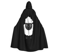 Kingww Happy Little Sheep - Capa con capucha de Halloween para hombres y mujeres: capa ligera de poliéster con capucha, perfecta para cosplay, Halloween y fiestas de disfraces