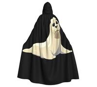 Kingww Seals Basking In The Sun - Capa con capucha de Halloween para hombres y mujeres: capa ligera de poliéster con capucha, perfecta para cosplay, Halloween y fiestas de disfraces