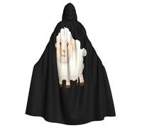 Kingww The Shy Little Sheep - Capa con capucha de Halloween para hombres y mujeres: capa ligera de poliéster con capucha, perfecta para cosplay, Halloween y fiestas de disfraces