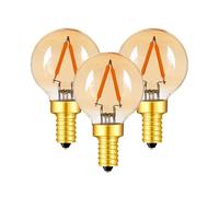 KINGYEENUO Bombilla LED E14 de cristal ámbar, G40, estilo vintage, 1 W, regulable, 2200 K, luz blanca cálida, 100 lm, 220-240 V, bombilla de filamento de bajo consumo para lámparas y lámparas