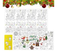 KingYH 2 Piezas Mantel para Colorear Navidad Mantel Infantil para Colorear con Motivos navideños para mesas Familiares Mesa para Fiestas Infantiles o mesas de Manualidades Escolares