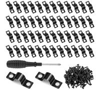 KingYH 50 pezzi Abrazadera de Tubo 6 mm Forma U Soportes Abrazadera Metalica 2 Agujero Fissaggio a Forma di U Fascetta per Cavi Recinzione a Doppia Barra Accessori di Fissaggio Canaline Cavi Tubi