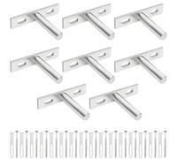 KingYH 8 Unidades 75 mm de Soportes Ocultos para Estantes Plata Soportes para Estantes de Carga Pesada Soportes Flotantes para Estantes con Tornillos y Tacos