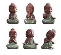 Kingzhuo 6pcs set cermica pequea linda buda buda coleccin de estatuas figuras lindas buddha bebs adorables buddha monje hogar decoracin zen deco