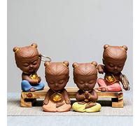 Kingzhuo Nezha - Juego de 4 figuras coleccionables artesanales, figuras de muñecas coleccionables de héroe antiguo y legendario chino, estatua de Nezha, figuras decorativas de cerámica, adornos