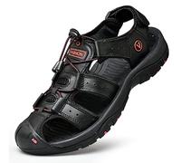 KINHA Sandalias de cuero para hombre, sandalias clásicas de verano para hombre, sandalias para exteriores, suaves, cómodas, sandalias de playa, zapatos para hombre, talla grande 38-47