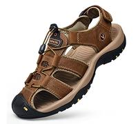 KINHA Sandalias de cuero para hombre, sandalias clásicas de verano para hombre, sandalias suaves y cómodas, sandalias de playa para hombre, zapatos de talla grande, 38-47