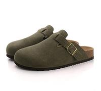 KINHA Zuecos de Moda para Mujer Mulas de Gamuza Zapatillas con Plantilla de Corcho Sandalias con Soporte de Arco para Amantes del Aire Libre Sandalias de Playa