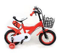 KinHall Bicicleta infantil de 12 pulgadas con rueda auxiliar, bicicleta para principiantes, bicicleta infantil para bicicletas amortiguadoras, adecuada para niños y niñas, asiento ajustable (rojo)