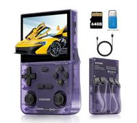 Kinhank K36 Handheld Retro Game Console with 9000+Games,Mini Retro Game Console with 64GB TF Card,Portable Gaming Console,3.5 Inch IPS Screen(Purple)