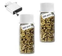 KINHARD 600 Piezas Piedras para Mechero con Botella de Almacenamiento, Portátil Pedernales Universales para Encendedores 2,2 x 5 mm, Oro Piedras para Mechero, para Zippo y para Clipper Encendedores