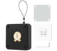 KINHARD Cierrapuertas Automático sin Taladrar, Cierra Puertas Automática Negra con Fuerza 1200G, Cable Acero 1m y Bloqueo Ajustable, Instalación Fácil para Interior, Balcón y Entrada