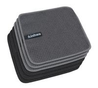KinHwa Paños Negros + Grises Paño gofrado Paño de Microfibra Lavable Paños de Cocina Paños Gruesos Que no Dejan Pelusa 20 cm x 20 cm 6 Unidades