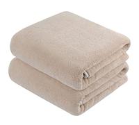KinHwa Toalla de baño de Microfibra, Lote de 2 Toallas de baño Grandes, Suaves y absorbentes, Toalla de baño Grande para la Piscina, el Gimnasio, el Camping, el Yoga, los Viajes, Beige