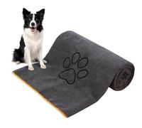 KinHwa Toalla de baño de microfibra súper absorbente para perros y gatos, 30 x 50 pulgadas, color gris oscuro, adecuada para mascotas pequeñas, medianas y grandes