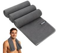 KinHwa Toallas de gimnasio para absorber el sudor, toallas de entrenamiento de secado rápido y compactas, toallas deportivas de microfibra para yoga, fitness, paquete de 3 unidades, color gris