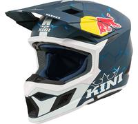 Kini Red Bull MX3 1.0 Casco de motocross juvenil, blanco-turquesa-azul, tamaño L