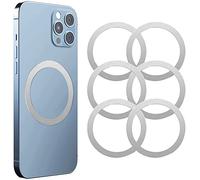 Kinizuxi 6Pack Anillo Magnético 360 Compatible con mag Safe, Adhesivo con mag Safe, Kit de conversión Magnética Universal para iPhone Serie 15/14/13/12, Galaxy Serie S23/S22/S21/S20-Plata