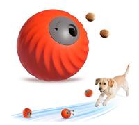 Kinizuxi Pelota Interactiva para Perros Dispensar Golosinas,2025 Recién Duradero Juguete Automático para Perros,Recargable Pelota de Juguete Inteligente para Perrito Pequeños Medianos (Naranja)
