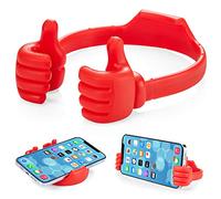 Kinizuxi Pulgares hacia Arriba Soporte Móvil Mesa, Flexibles Soporte Teléfono Phone Stand, Universal Soporte para Movil iPhone14/13/12/11,Samsung,Xiaomi,Huawei,Smartphone,iPad Mini Y más (Rojo)
