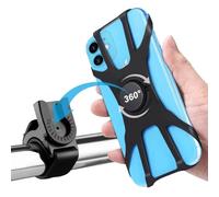 Kinizuxi Soporte Movil Bici, 360° Rotación Soporte Movil Moto Bicicleta, Desmontable Anti Vibración Porta Telefono Motocicleta Montaña para iPhone 14/13/12/11,Samsung y Otro 4-6.8" Móvil-Negro