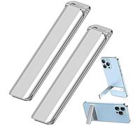 Kinizuxi Soporte para Teléfono Móvil 2Pack, Soporte de Aluminio Vertical y Horizontal para Escritorio, Soporte Ajustable para Teléfono Compatible con iPhone, Samsung, iPad, Tablets y Más-Plata