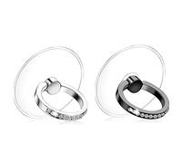 Kinizuxi Transparente Tenedor del Anillo del teléfono Celular 2Packs, Rotación de 360 Grados Diamante Anillo de Dedo Agarre Compatible para Varios Teléfonos móviles Teléfonos Inteligentes