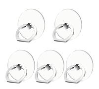 Kinizuxi Transparente Tenedor del Anillo del teléfono Celular 5Packs, Rotación de 360 Grados Anillo de Dedo Agarre Kickstand Compatible para Varios Teléfonos móviles Teléfonos Inteligentes